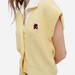 Women's Light Yellow Sweater Vest